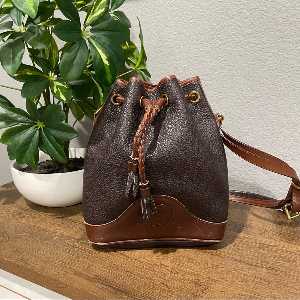Brown Leather Bucket Bag